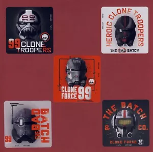 15 adesivi grandi Star Wars Clone Wars The Bad Batch - Clone Force 99, Troopers - Foto 1 di 1