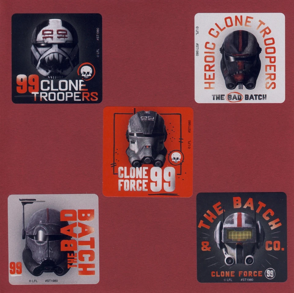 15 Star Wars Clone Wars The Bad Batch Large Stickers - Clone Force 99, Troopers - Image 1 of 1
