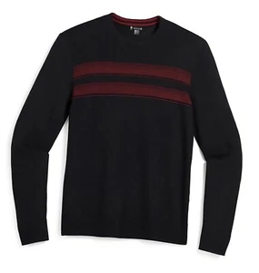 NWT Smartwool- Sparwood Stripe Crew Sweater- Men's XL Charcoal / Red- Wool Blend - Picture 1 of 2