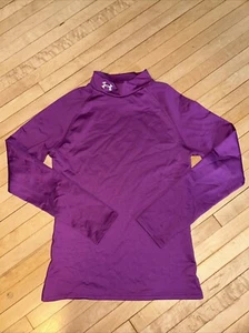 Under Armour Youth Girl Sz XL Fitted Cold Gear Purple Mockneck Long Sleeve - Picture 1 of 20