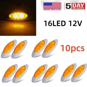 10pcs Amber 6.5" 16LED 12V Oval Side Marker Light Truck Side Light Fast shipping - Bild 1 von 12