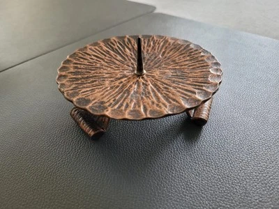 Kerzenständer Kupfer schwer massiv nicht magnetisch 60er 70er Jahre antik  - Bild 1 von 4