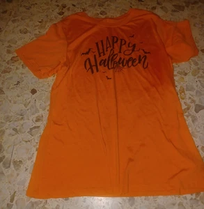 Celebrate Halloween Youth Size LG (12-14) Tee Orange & Black - Picture 1 of 4