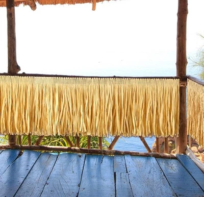 NIP Lot Of 2 Hawaiian Luau Grass Table Skirt Fringe Decorations 117”Lx27” W - Image 1 of 4