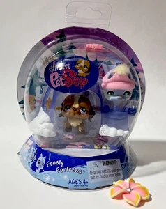 Littlest Pet Shop Globes: Frosty Fortress #688 St Bernard & 689 German Shepherd - Picture 1 of 5