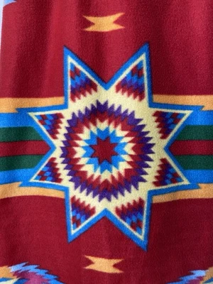 Одеяло индийской школы St Labre Southwest Aztec Star красное флисовое 38X56 мягкое - Изображение 1 из 4