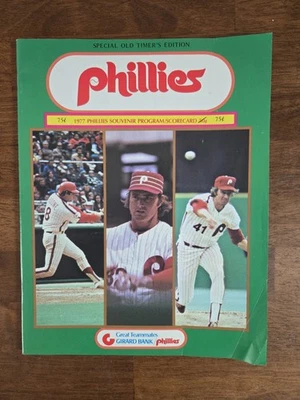 Vintage 1977 MLB Houston Astros v Philadelphia Phillies Scorecard Program - Image 1 of 4