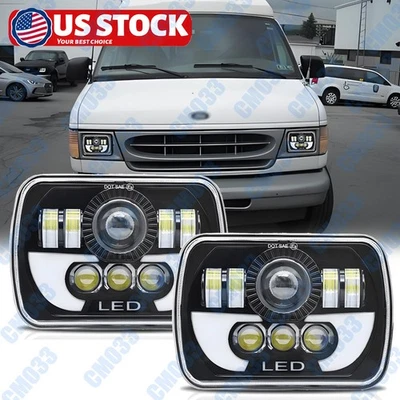 Nuevo Faro LED Actualización 2 Piezas 7x6" 130W para Ford E-100 E-150 E-250 Econoline Van Foto 1 de 4
