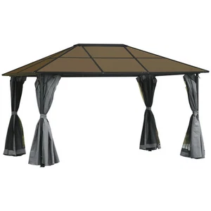 Carpa Gazebo 3 x 4m techo rígido con techo de policarbonato, marco de aluminio - Imagen 1 de 12