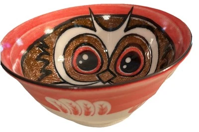 Оранжевая сова рис чаша 41⁄2» H безделушка блюдо фарфора декор японский новый - Изображение 1 из 4