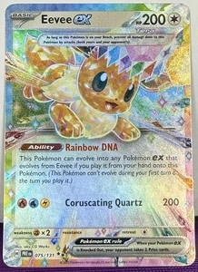 Eevee ex 75/131 Evoluciones Prismáticas Doble Raro - Juego de cartas coleccionables Pokémon - Imagen 1 de 3