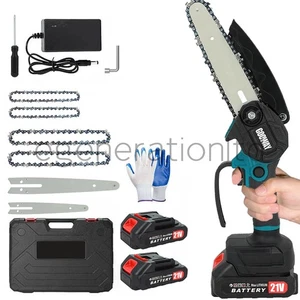 2 Battery 4000W Mini Chainsaw Cordless 6'' Electric One-Hand Saw Wood Cutter UK - Picture 1 of 9