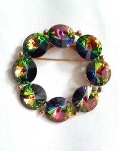 Weiss vintage large rhinestones brooch, 2 inches - Picture 1 of 7