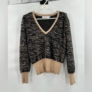 ASTR the label pullover sweater tiger animal print long sleeve size M - Picture 1 of 12