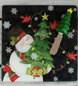   Entzückender Schneemann, Kardinal & Weihnachtsbaum Schneiden/Servieren Borad Streuer Set  - Bild 1 von 11