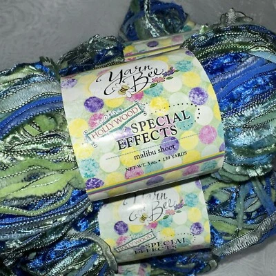 Винтажный Лот 7 Пряжа Bee Голливудские Спецэффекты Малибу Стрельба Специальность Синий Зеленый - Изображение 1 из 4