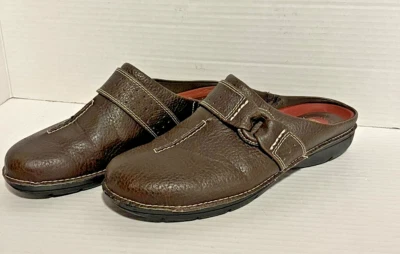 Zuecos de cuero marrón Canyon River Blues para mujer zapatos cómodos sin cordones talla 8M Foto 1 de 4