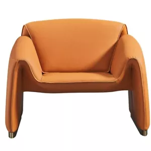 American Eagle Design EK-Y1011-ORG Contemporary Chic Orange Leather Accent Chair - Picture 1 of 3