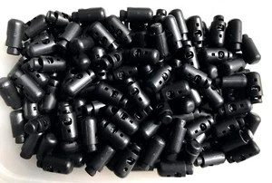 Toggles Black Cylindrical Barrel Shaped Spring Loaded Cord Lock End Toggle Q147B - Picture 1 of 24