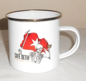 CAFE DETH Skelett Becher Metall/Emailliert 3,25" T 3,25" T IMPERIAL STOUT MIT KAFFEE - Bild 1 von 6