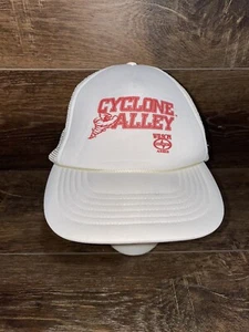 Vintage Iowa State Cyclone Hat Cap Snap Back White Cyclone Alley Trucker KC - Picture 1 of 8