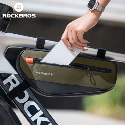 ROCKBROS Bicycle Frame Bag Small Triangle Tube Bag Reflective 1.7L Waterproof  - Image 1 of 4
