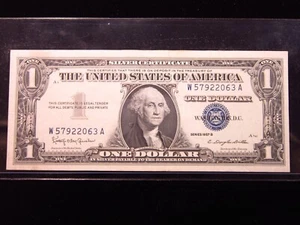 USA $1 1957 B W5792206A # SILVER Certificate Dollar BLUE Seal Bank Money America - Picture 1 of 3