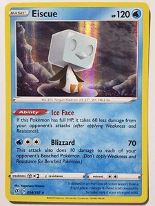HOLO Eiscue 054/192 VLP - RARA Carta Pokémon Choque Rebelde - Arte Kagemaru Himeno - Imagen 1 de 3