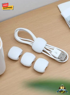 5 piezas Clips de amarre de cable sólido - Soportes organizadores de cables para el hogar y la oficina Foto 1 de 4