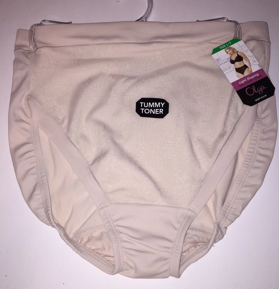 Olga Panties Hi Cut Lace Light Shaping Tummy Toner Shapewear Brief GT7961P NWT - Image 1 of 4
