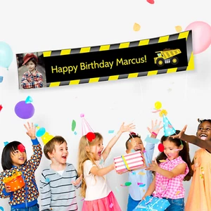 Personalised Boys Toys Truck Bob Builder Inspired Digger Decorations Banner - Picture 1 of 8