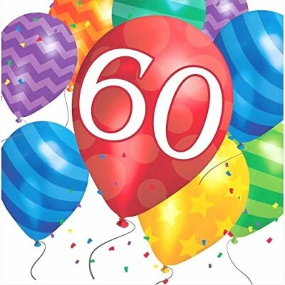 Creative Converting Napkins, One size, 60th Bday - Image 1 of 2