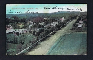 1908 Wyoming, Illinois, Bird's Eye View, Real Phto, RPPC  - POSTCARD - Picture 1 of 2