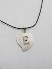 Initial E: Heart Pendant in 925 Silver - Alphabet Letter Pendant Choker