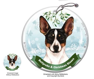 Ornamento Strofinacci e Baci del Pancia - Tri Rat Terrier ritagliato - Foto 1 di 1