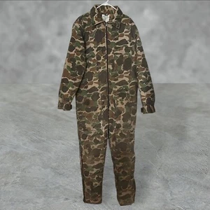 VTG Trophy Club Hilton Woodland Camo Insulated Hunting Coveralls Overalls Sz M - Picture 1 of 11