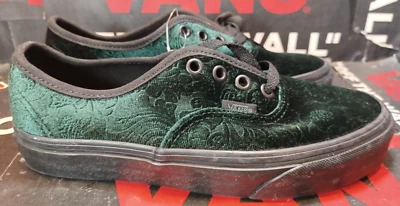 Vans Men's 4.5/Women's 6 Authentic Jungle Green Velvet Black - VN0A5KRD8E8 - Image 1 of 4