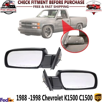 Espejos retrovisores delanteros lado izquierdo y derecho cebados para Chevrolet K1500 C1500 1988-1998 Foto 1 de 4