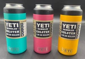 3 NEUE YETI Colster Slim Dosenisolator - ALPENGELB - AQUIFER - KACHUSFEIGE - Bild 1 von 9