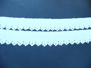 2 broderies ancienne faite main sur coton à décors festonné - Imagen 1 de 5