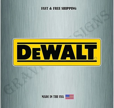 DEWALT BLACK TOOL DECAL 4MIL STICKER MADE IN USA WINDOW CAR TOOLBOX LAPTOP Foto 1 de 2