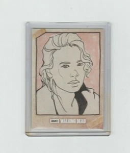 WALKING DEAD EVOLUTION LAURIE HOLDEN/ANDREA SKETCH CARD BY KAELA CROFT 1/1! - Picture 1 of 2