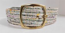 New Chanel 44 Italy Multi Boucle Tweed Large Buckle Wide Belt sz 34-36 inches
