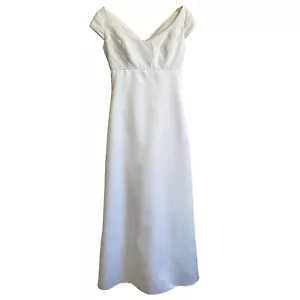 Vintage Jim Hjelm Brautkleid XS weiß A-Linie Empire Taille zierlich Mod - Bild 1 von 14