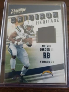 MELVIN GORDON 2019 PANINI PRESTIGE GRIDIRON HERITAGE JERSEY LOS ANGELES CHARGERS - Picture 1 of 2