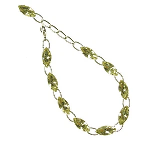 Versilbertes Armband mit Swarovski Kristall Farbe Narzisse Gelb - Picture 1 of 1