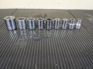 #bg152  Snap On  9pc 1/2" Drive Shallow 6pt SAE Socket Set 313TWYA - Bild 1 von 24