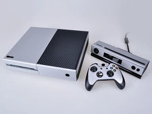 Silver Carbon Fiber Cover Skin Sticker for Xbox One & Kinect & 2 controller skin - Picture 1 of 1