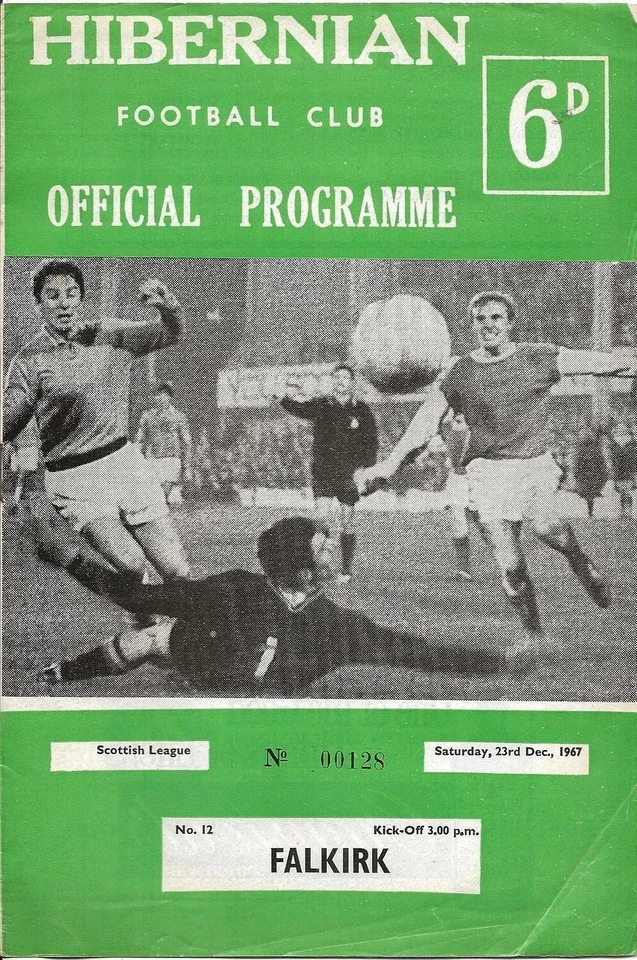 Football Programme HIBERNIAN v FALKIRK Dec 1967 - Image 1 of 1