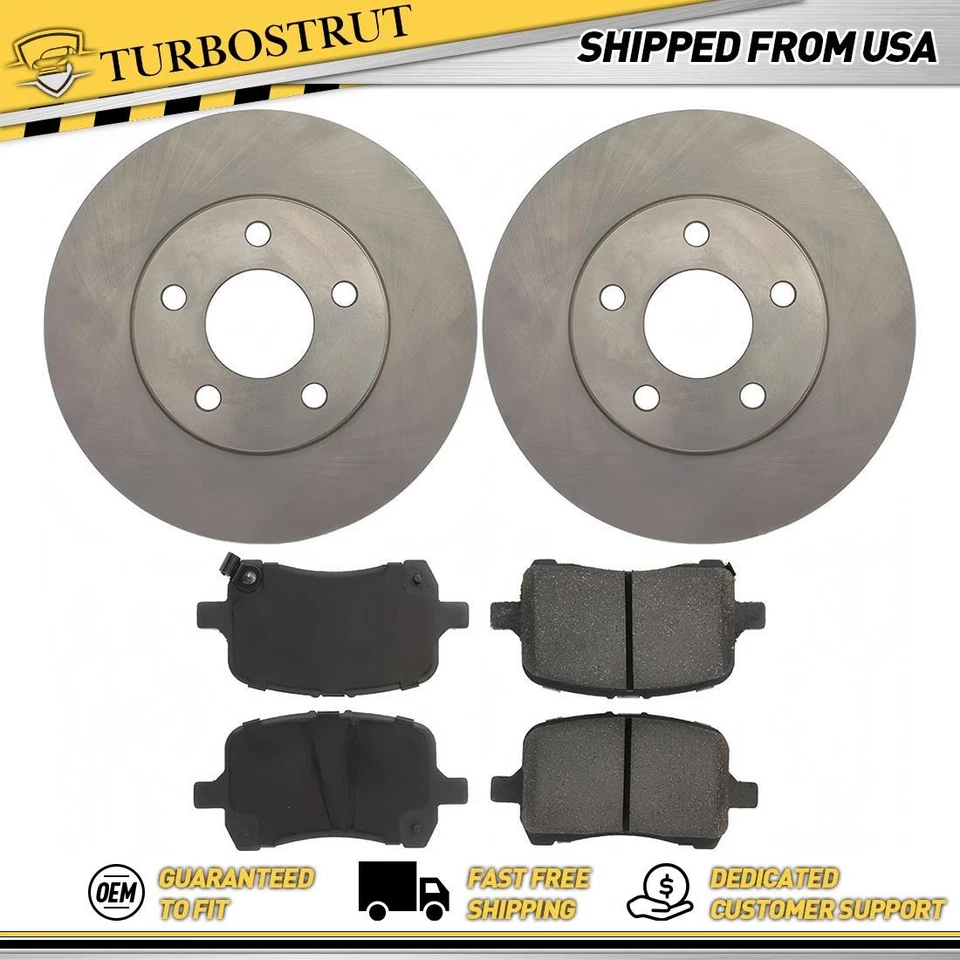 Front OE Brake Rotors Brake Pads Kit for 2004 2006 2007 Chevrolet Malibu 2.2L - Image 1 of 2
